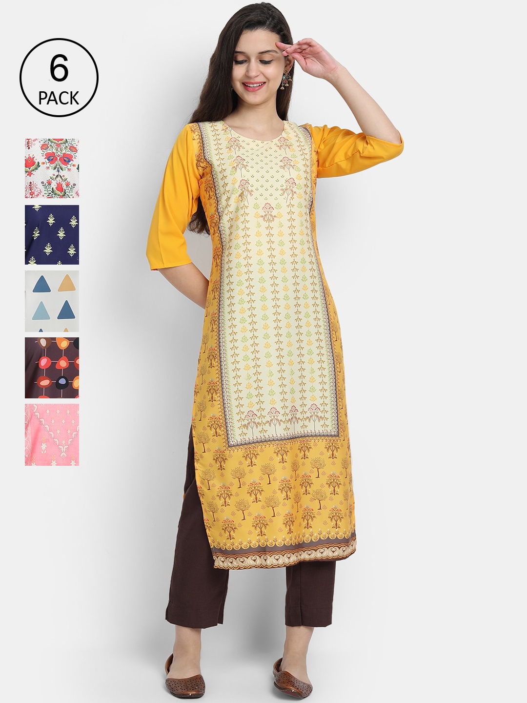 7Threads Women Multicoloured & white asparagus Geometric Printed Thread Work Crepe Kurta, Multi
7Threads Women Multicoloured & white asparagus Geometric Printed Thread Work Crepe Kurta, Multi