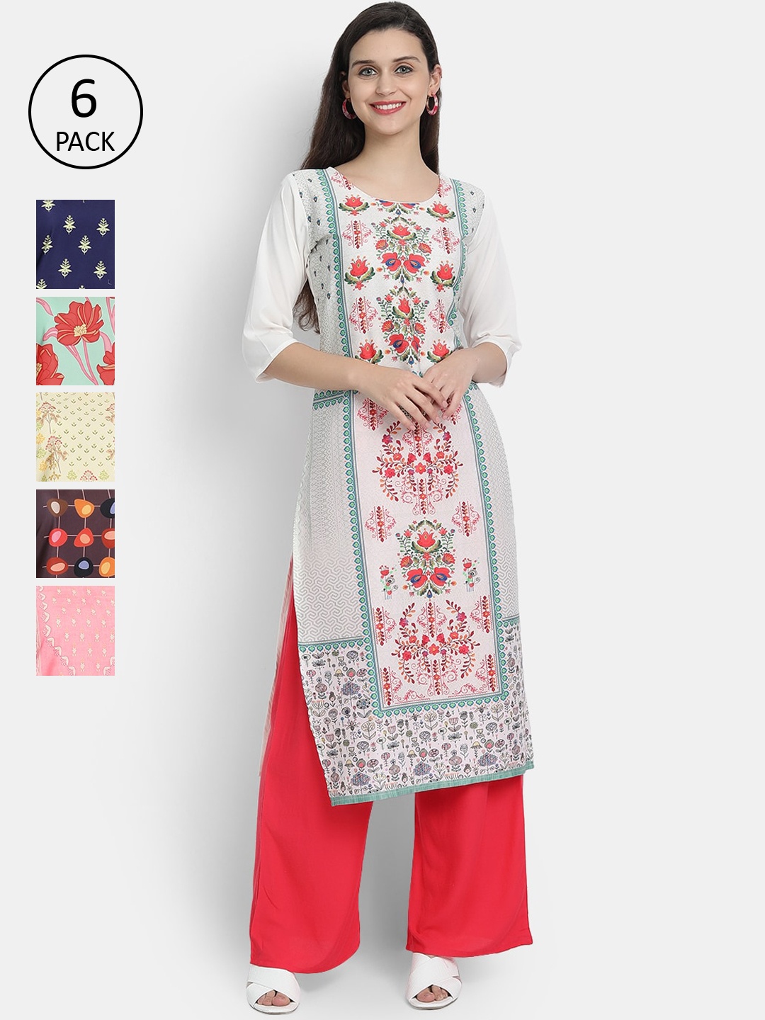 7Threads Women Multicoloured Floral Printed Cold-Shoulder Sleeves Mirror Work Crepe Kurta, Multi
7Threads Women Multicoloured Floral Printed Cold-Shoulder Sleeves Mirror Work Crepe Kurta, Multi