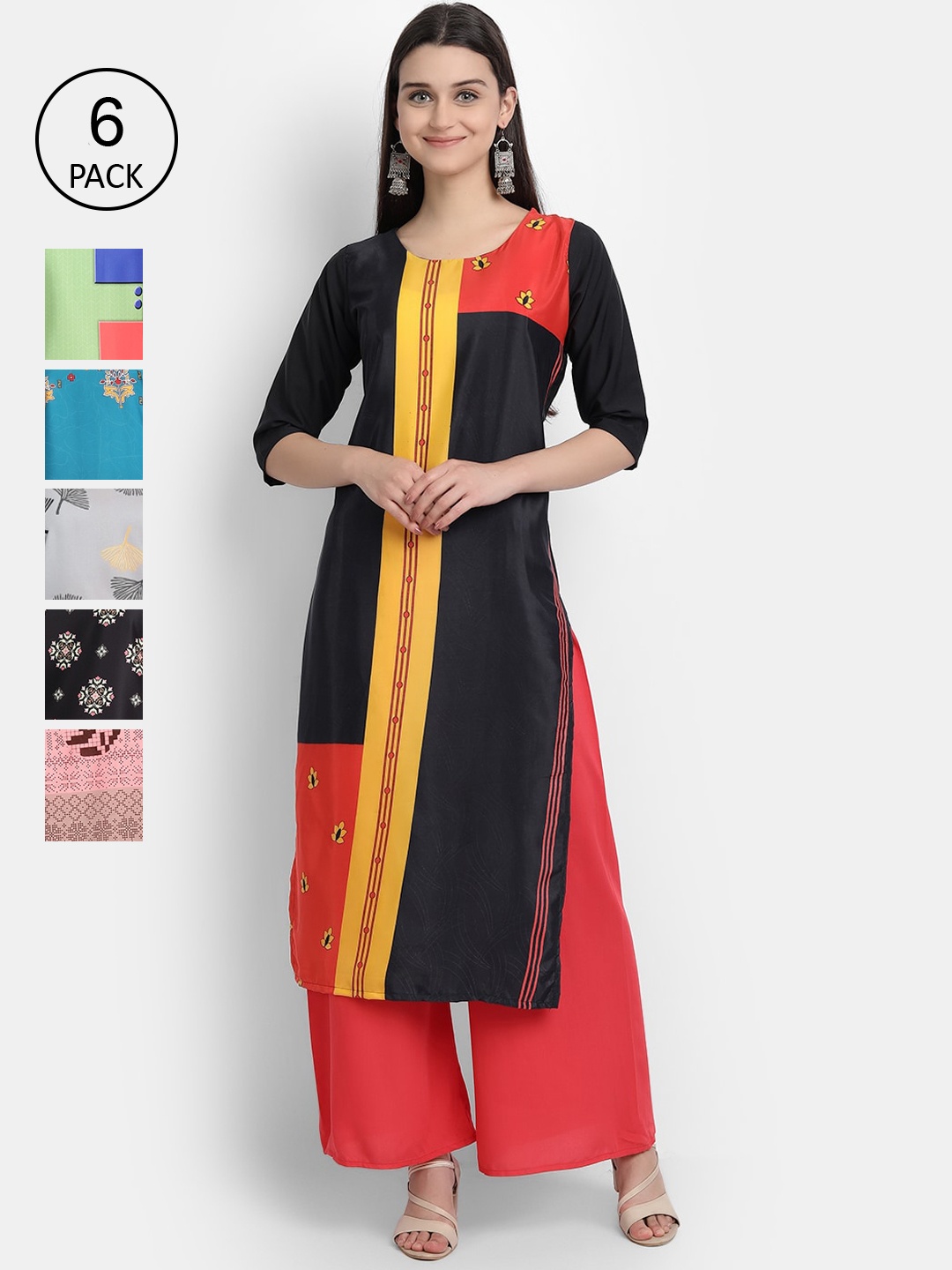 7Threads Women Multicoloured & dark sapphire Colourblocked Mirror Work Crepe Kurta, Multi
7Threads Women Multicoloured & dark sapphire Colourblocked Mirror Work Crepe Kurta, Multi