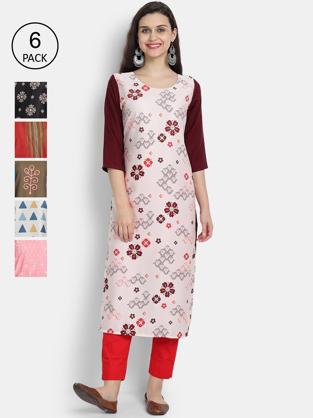 7Threads Women Multicoloured & star white Ethnic Motifs Printed Chikankari Crepe Kurta, Multi
7Threads Women Multicoloured & star white Ethnic Motifs Printed Chikankari Crepe Kurta, Multi