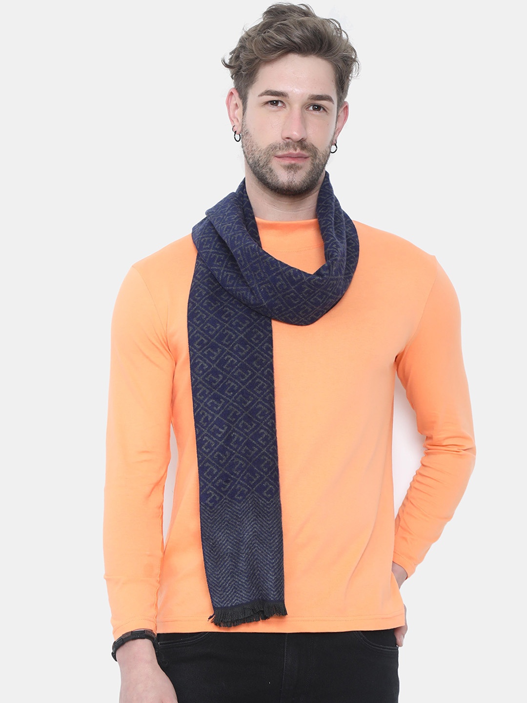 FabSeasons Unisex Blue Printed Winter Muffler