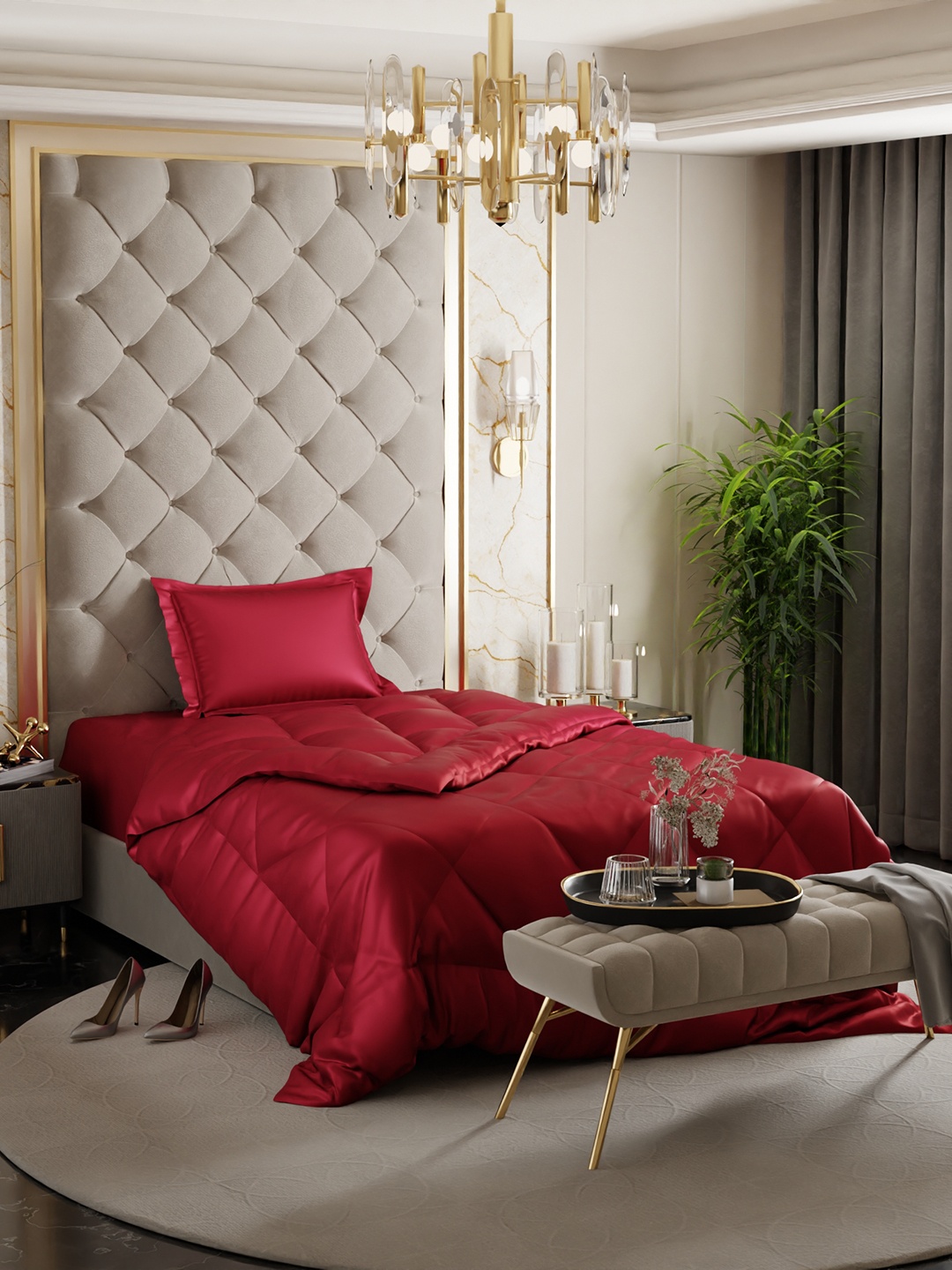 Stoa Paris Date Night Collection Red Solid AC Room 150 GSM Single Bed Satin Comforter
Stoa Paris Date Night Collection Red Solid AC Room 150 GSM Single Bed Satin Comforter