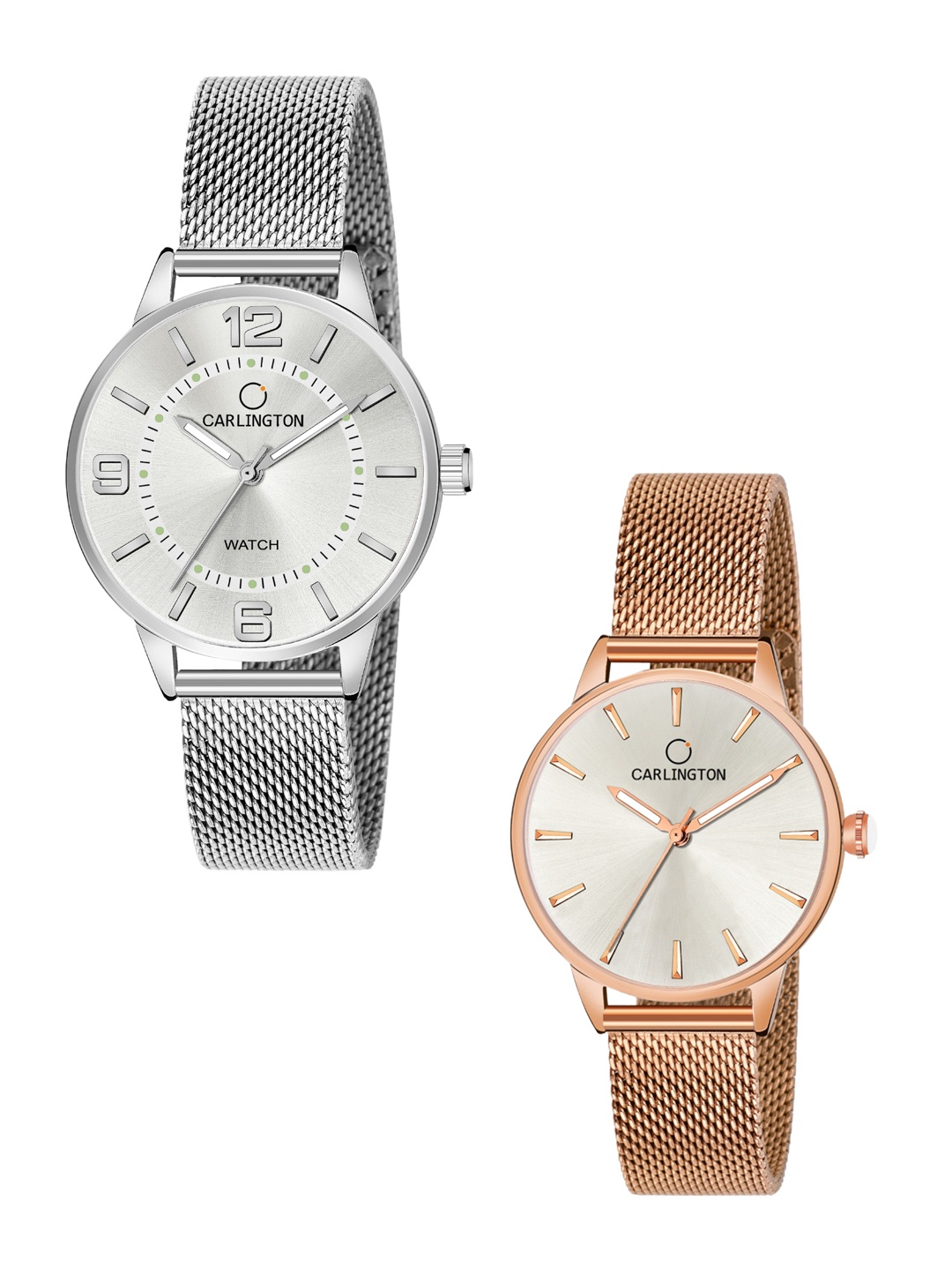 CARLINGTON Women Set of 2 Analogue Watch - CT2002 Silver-CT2007 RoseWhite, Multi
CARLINGTON Women Set of 2 Analogue Watch - CT2002 Silver-CT2007 RoseWhite, Multi