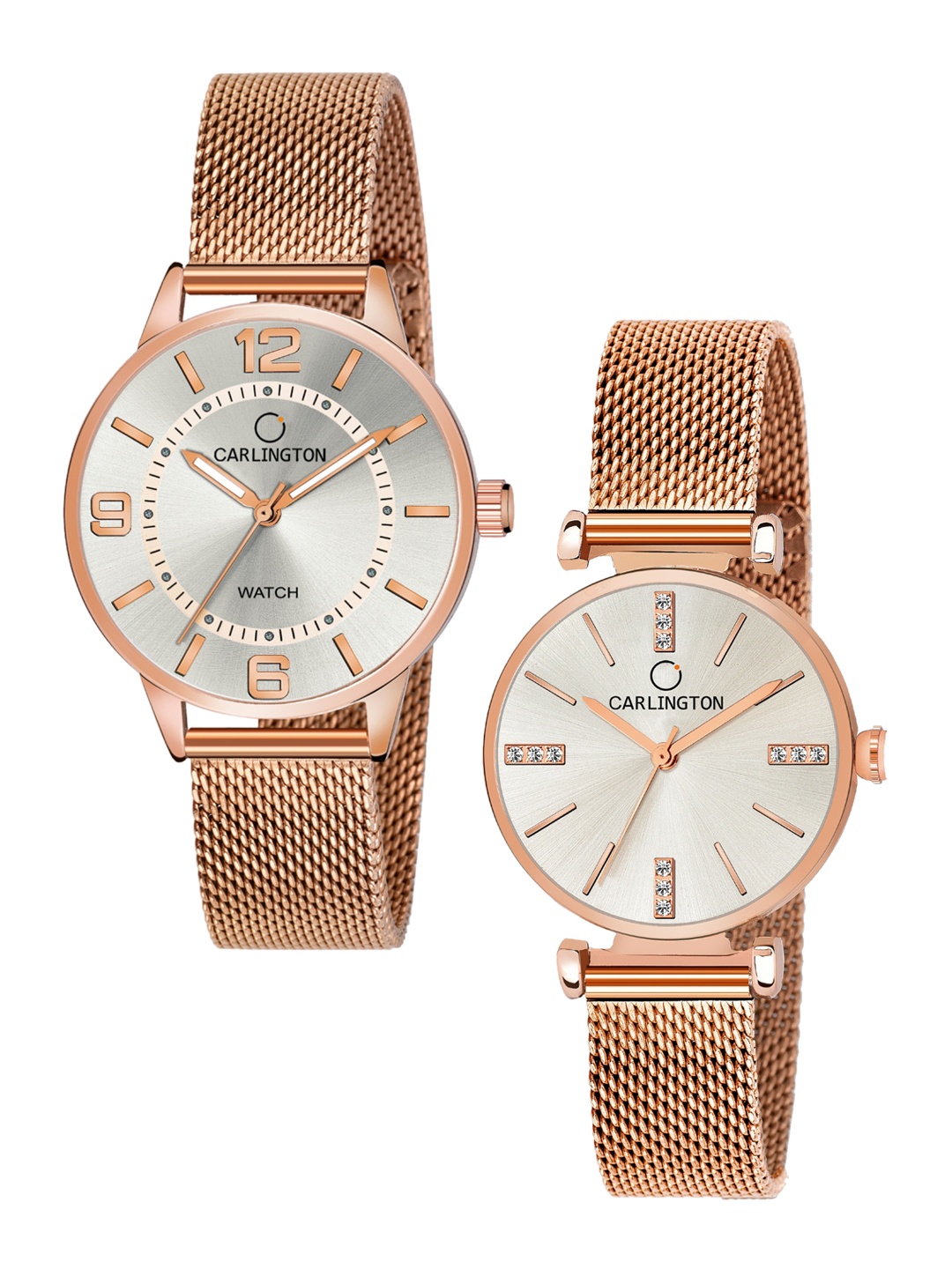 CARLINGTON Women Set of 2 Analogue Watch - CT2002 RoseWhite-CT2011 RoseWhite, Silver
CARLINGTON Women Set of 2 Analogue Watch - CT2002 RoseWhite-CT2011 RoseWhite, Silver