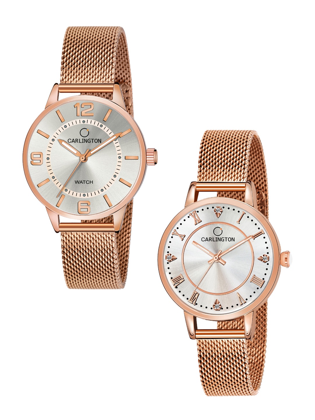 CARLINGTON Women Set Of 2 Multicoloured Dial & Stainless Steel Bracelet Analogue Watch CT2002 RoseWhite-CT2013 RoseWhite, Multi
CARLINGTON Women Set Of 2 Multicoloured Dial & Stainless Steel Bracelet Analogue Watch CT2002 RoseWhite-CT2013 RoseWhite, Multi