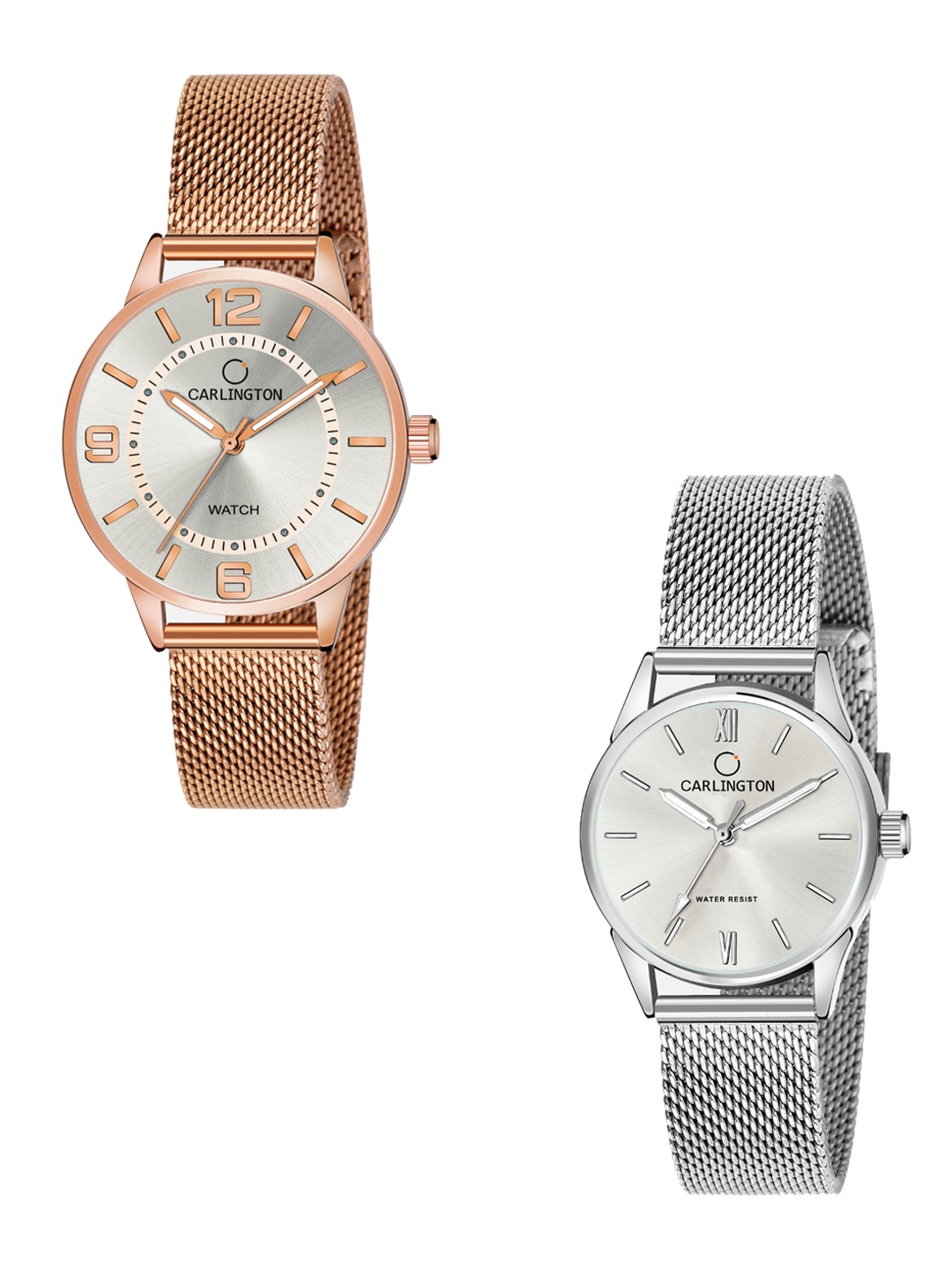 CARLINGTON Women Set Of 2 Multicoloured Dial & Stainless Steel Bracelet Analogue Watch CT2002 RoseWhite-CT2008 Silver, Multi
CARLINGTON Women Set Of 2 Multicoloured Dial & Stainless Steel Bracelet Analogue Watch CT2002 RoseWhite-CT2008 Silver, Multi