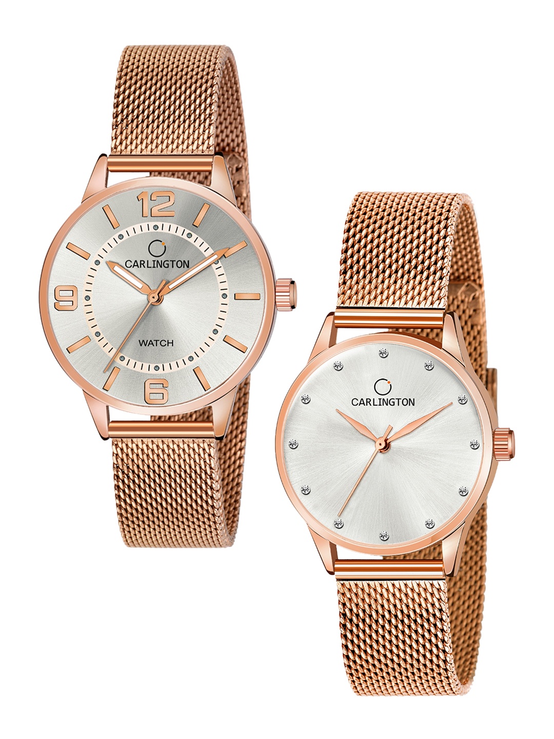 CARLINGTON Women Set Of 2 Multicoloured Dial & Stainless Steel Bracelet Analogue Watch CT2002 RoseWhite-CT2009 RoseWhite, Multi
CARLINGTON Women Set Of 2 Multicoloured Dial & Stainless Steel Bracelet Analogue Watch CT2002 RoseWhite-CT2009 RoseWhite, Multi