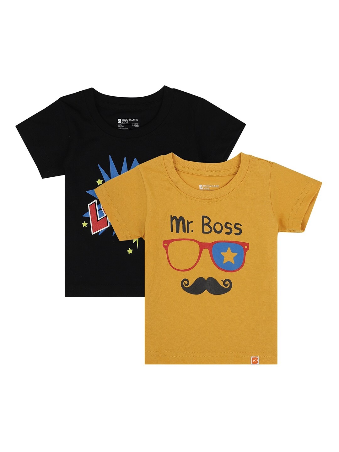 Bodycare Kids Boys Pack of 2 Multicoloured Typography Printed Applique T-shirt, Multi
Bodycare Kids Boys Pack of 2 Multicoloured Typography Printed Applique T-shirt, Multi