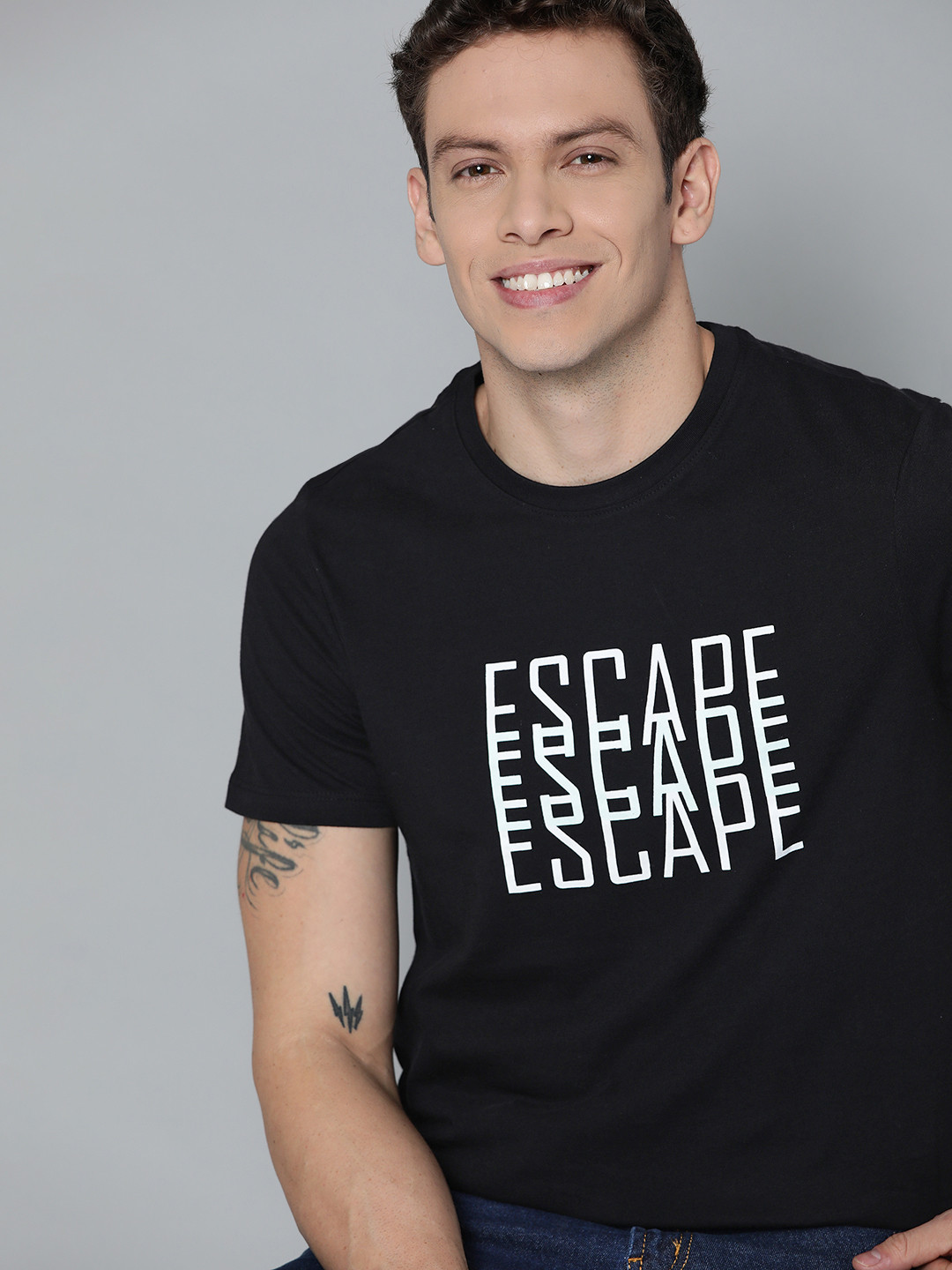 Mast & Harbour Men Black Pure Cotton Printed T-shirt
Mast & Harbour Men Black Pure Cotton Printed T-shirt