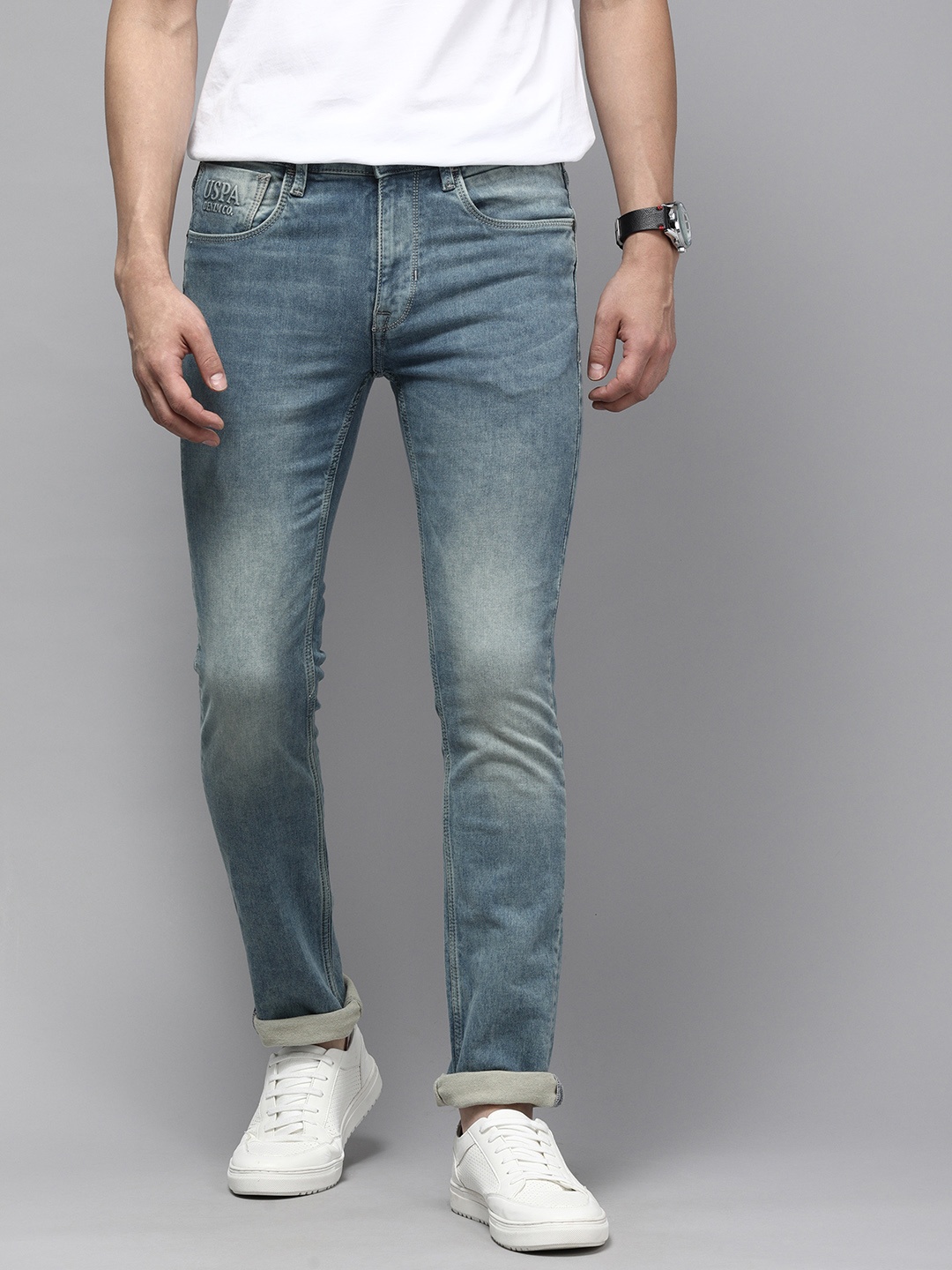 U S Polo Assn Denim Co Men Blue Regallo Skinny Fit Mid Rise Heavy Fade Stretchable Jeans
U S Polo Assn Denim Co Men Blue Regallo Skinny Fit Mid Rise Heavy Fade Stretchable Jeans