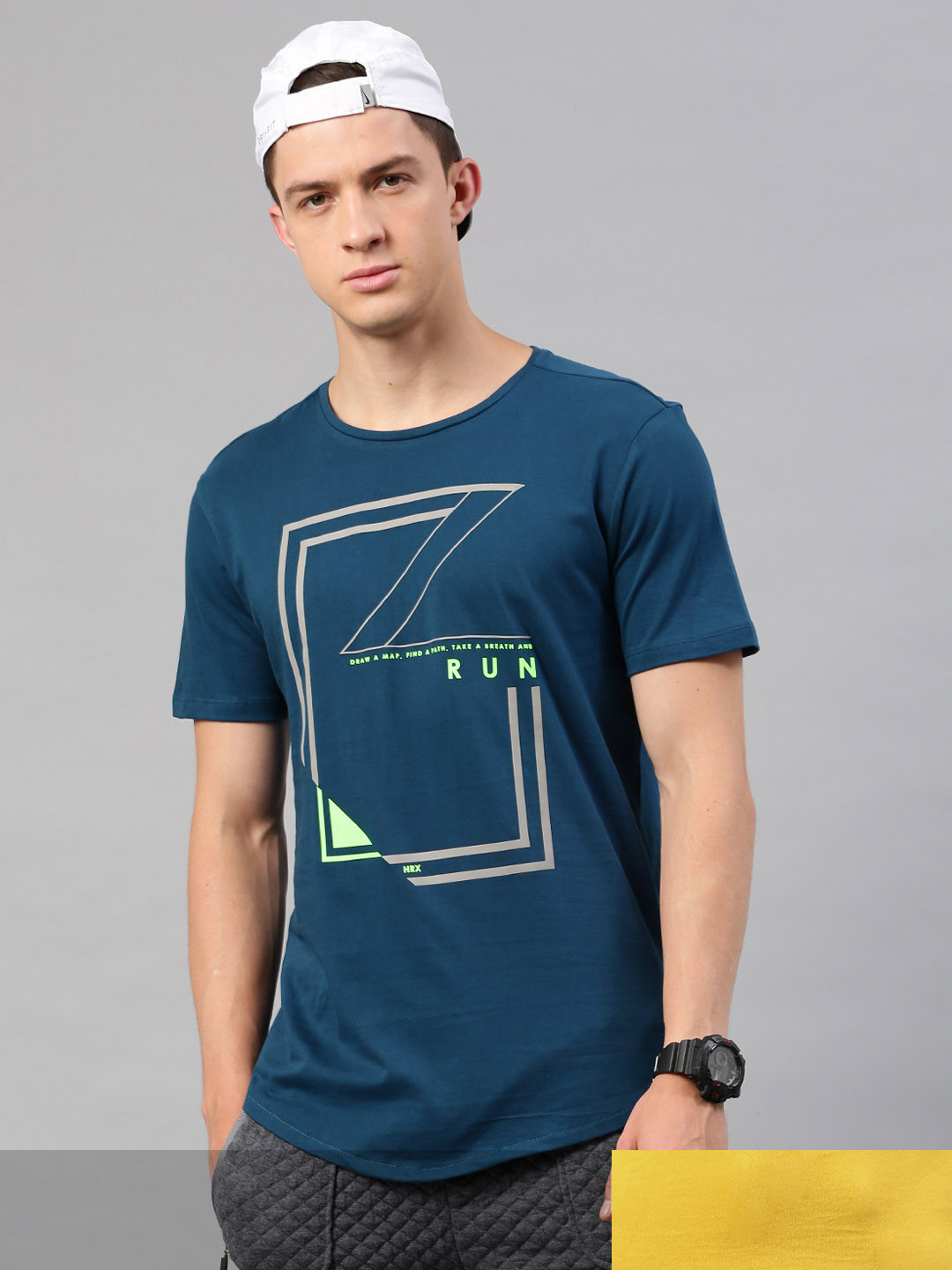 HRX by Hrithik Roshan Men Pack Of 2 Printed Cotton T-shirts, Teal 
HRX by Hrithik Roshan Men Pack Of 2 Printed Cotton T-shirts, Teal