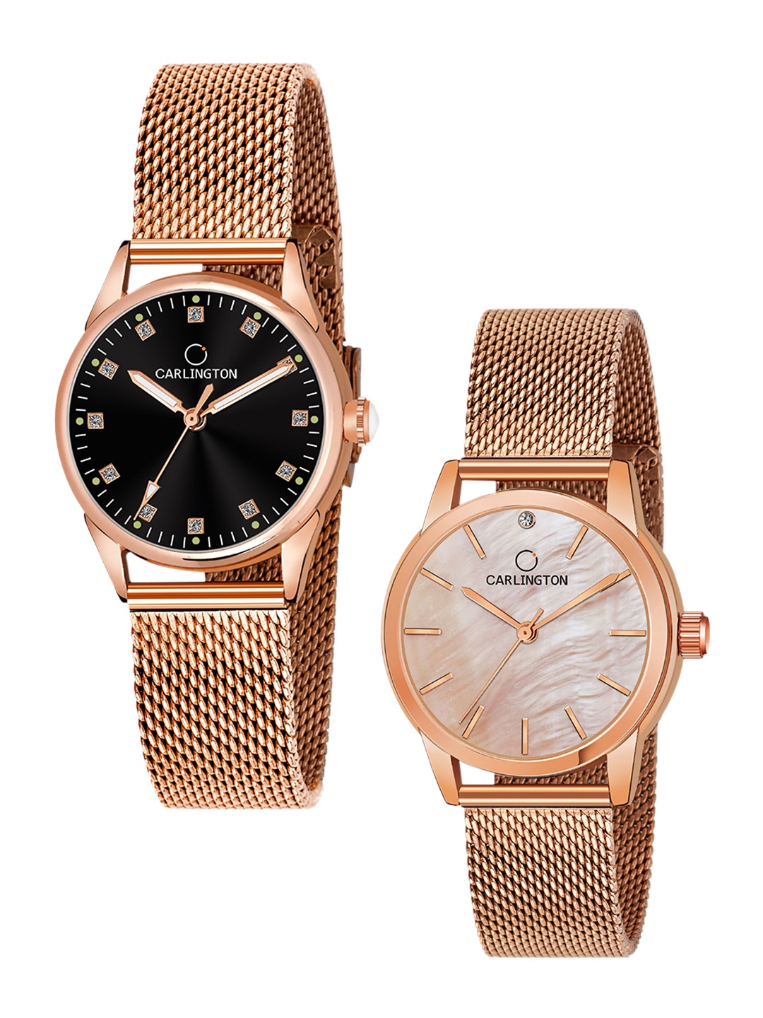 CARLINGTON Women Set of 2 Dial Bracelet Style Straps Analogue Watch CT2003 CT2010, Multi
CARLINGTON Women Set of 2 Dial Bracelet Style Straps Analogue Watch CT2003 CT2010, Multi