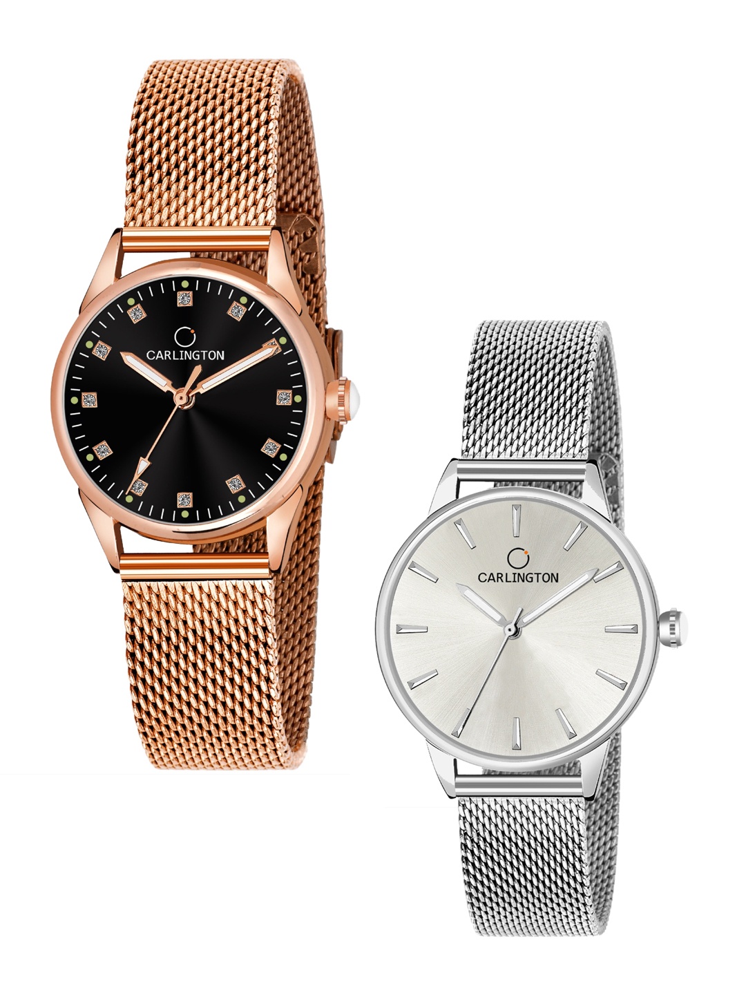 CARLINGTON Women Set Of 2 Multicoloured Dial Stainless Steel Bracelet Style Analogue Watch, Multi
CARLINGTON Women Set Of 2 Multicoloured Dial Stainless Steel Bracelet Style Analogue Watch, Multi