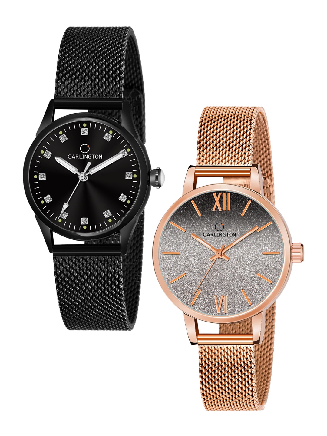 CARLINGTON Women Set Of 2 Multicoloured Embellished Dial Stainless Steel Watch, Multi
CARLINGTON Women Set Of 2 Multicoloured Embellished Dial Stainless Steel Watch, Multi