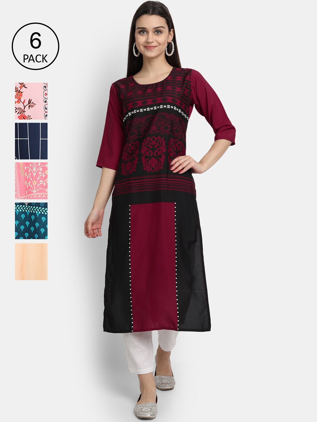 7Threads Women Multicoloured Ethnic Motifs Embroidered Thread Work Crepe Kurta, Multi
7Threads Women Multicoloured Ethnic Motifs Embroidered Thread Work Crepe Kurta, Multi