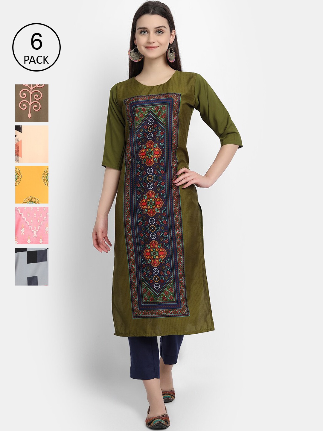 7Threads Women Multicoloured Ethnic Motifs Embroidered Thread Work Crepe Kurta, Multi
7Threads Women Multicoloured Ethnic Motifs Embroidered Thread Work Crepe Kurta, Multi