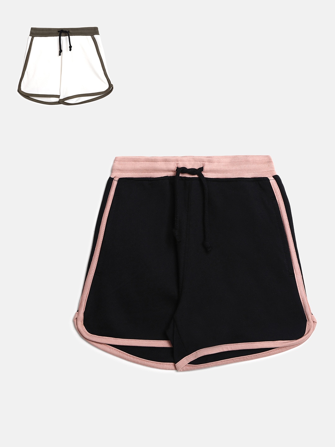abof Girls Pack Of 2 Black Shorts