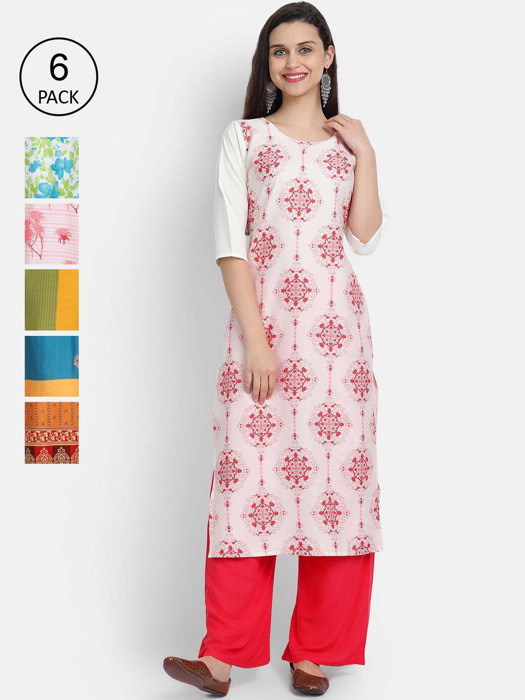 7Threads Women Multicoloured Floral Embroidered Keyhole Neck Mirror Work Crepe Kurta, Multi
7Threads Women Multicoloured Floral Embroidered Keyhole Neck Mirror Work Crepe Kurta, Multi