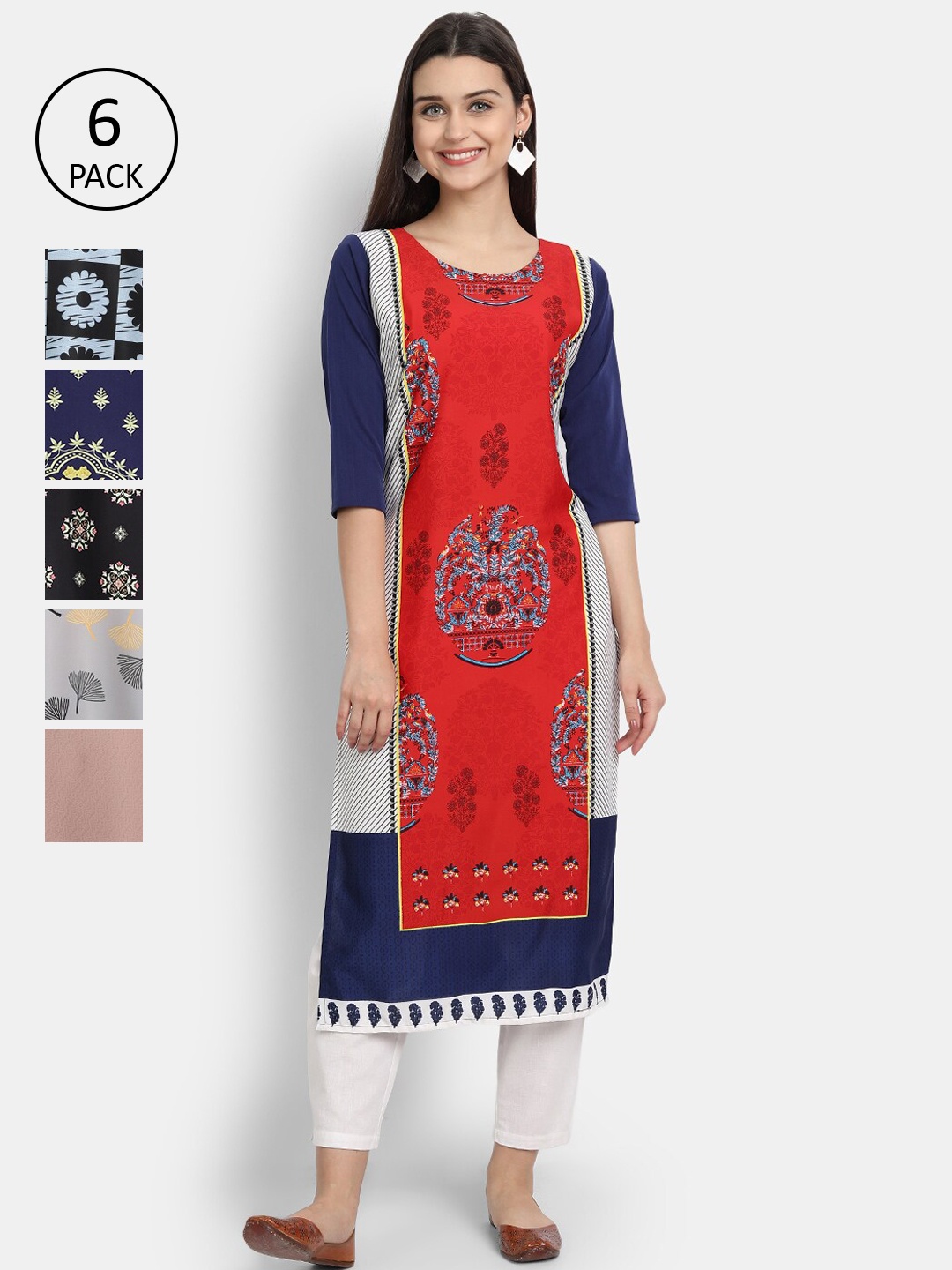 7Threads Women Multicoloured & lava Ethnic Motifs Printed Thread Work Crepe Kurta, Multi
7Threads Women Multicoloured & lava Ethnic Motifs Printed Thread Work Crepe Kurta, Multi