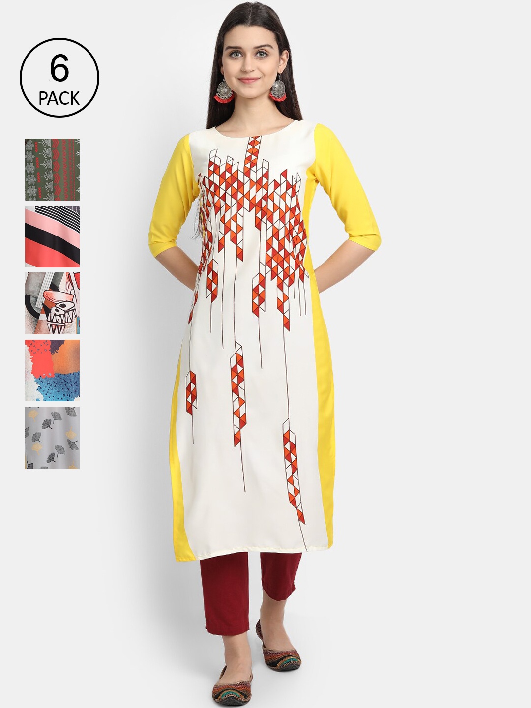 7Threads Women Multicoloured Embroidered Keyhole Neck Thread Work Crepe Kurta, Multi
7Threads Women Multicoloured Embroidered Keyhole Neck Thread Work Crepe Kurta, Multi