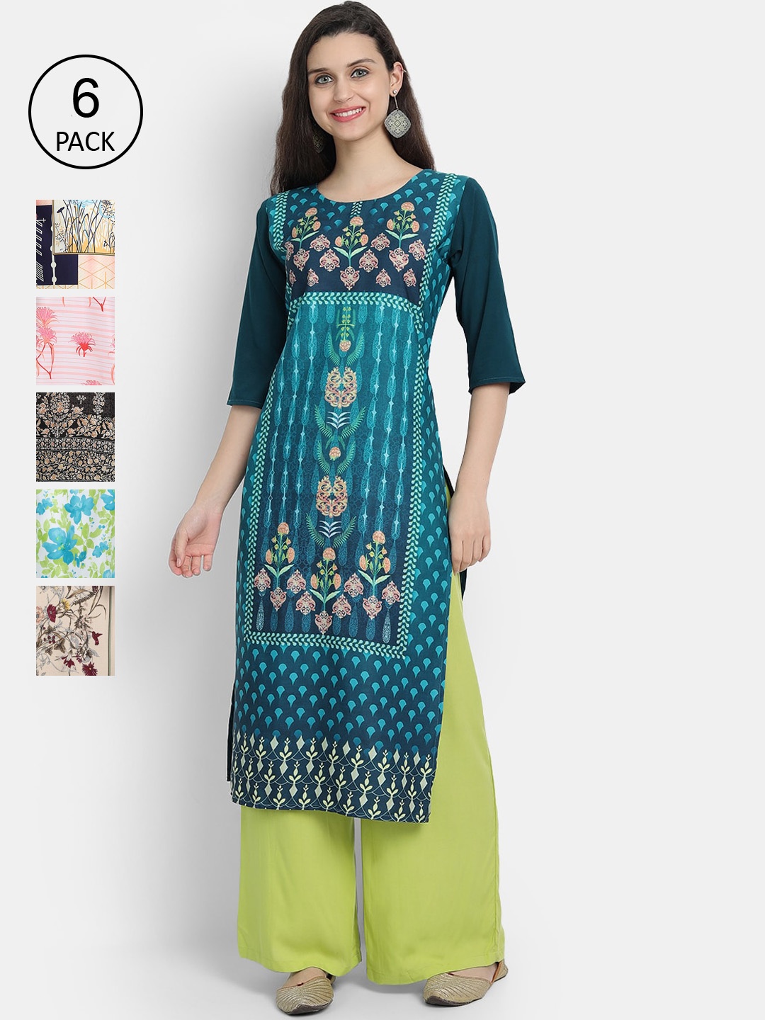 7Threads Women Multicoloured Ethnic Motifs Embroidered Thread Work Crepe Kurta, Multi
7Threads Women Multicoloured Ethnic Motifs Embroidered Thread Work Crepe Kurta, Multi