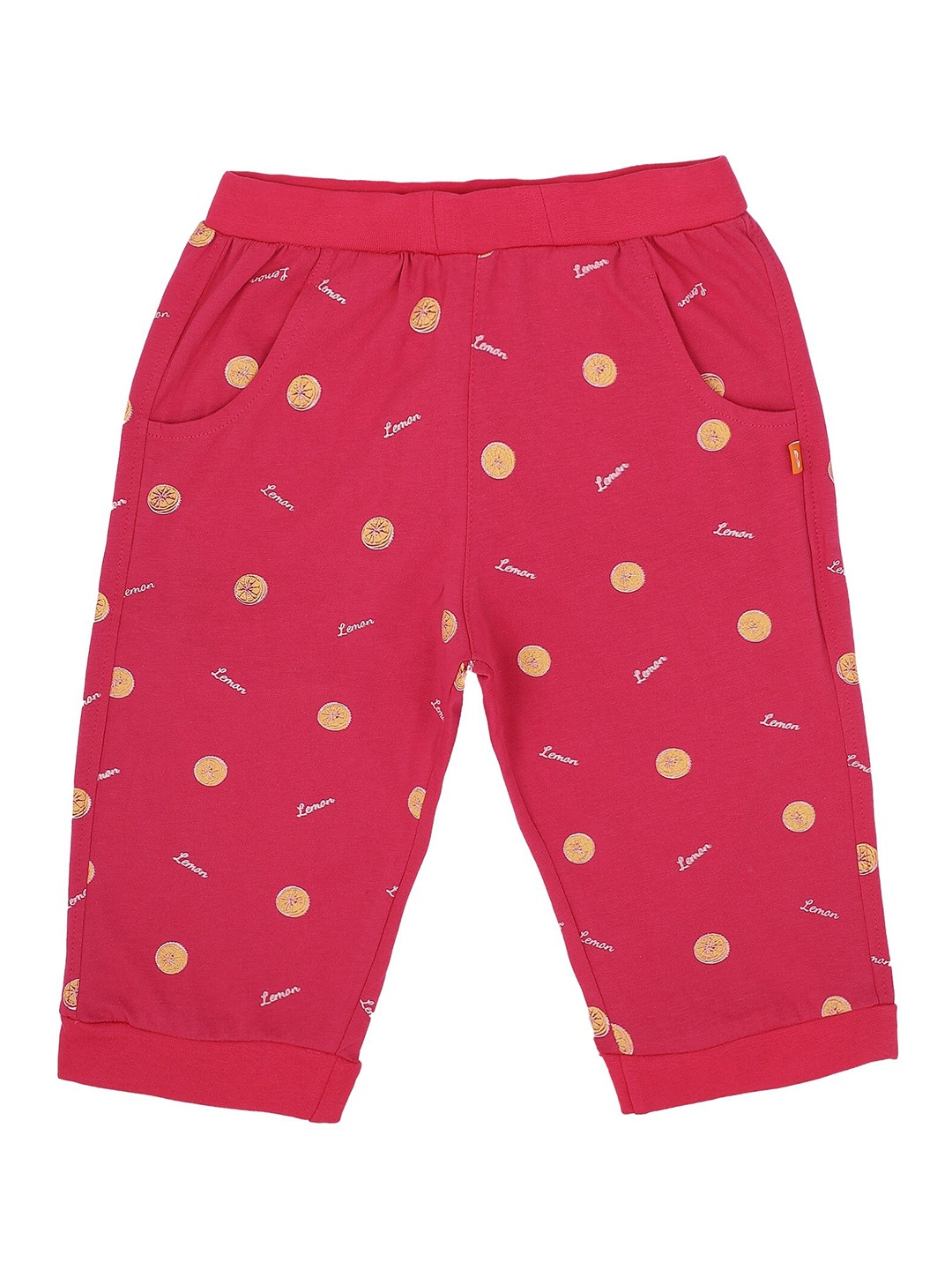 PROTEENS Girls Fuchsia & Yellow Printed Capris