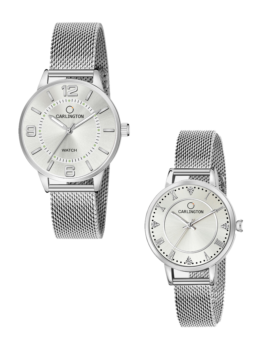 CARLINGTON Women Set Of 2 Multicoloured Dial & Stainless Steel Bracelet Analogue Watch CT2002 Silver-CT2013 Silver, Multi
CARLINGTON Women Set Of 2 Multicoloured Dial & Stainless Steel Bracelet Analogue Watch CT2002 Silver-CT2013 Silver, Multi