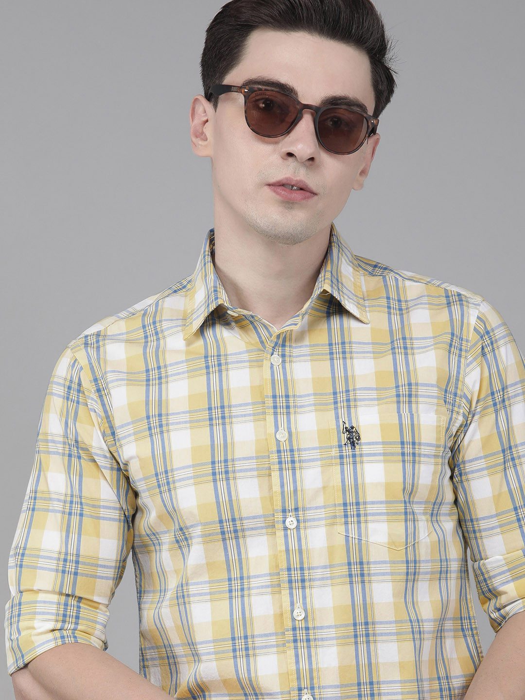 U S Polo Assn Men Yellow & Blue Tailored Fit Checked Casual Shirt
U S Polo Assn Men Yellow & Blue Tailored Fit Checked Casual Shirt