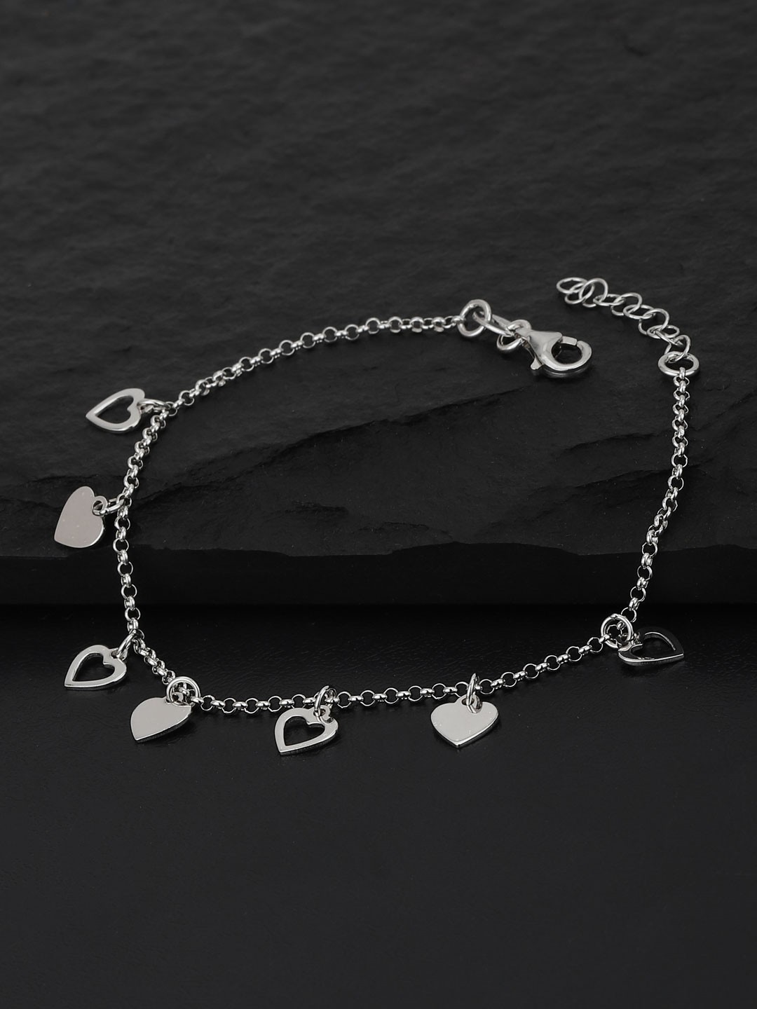 VANBELLE Women Silver-Toned Sterling Silver Handcrafted Rhodium-Plated Charm Bracelet
VANBELLE Women Silver-Toned Sterling Silver Handcrafted Rhodium-Plated Charm Bracelet