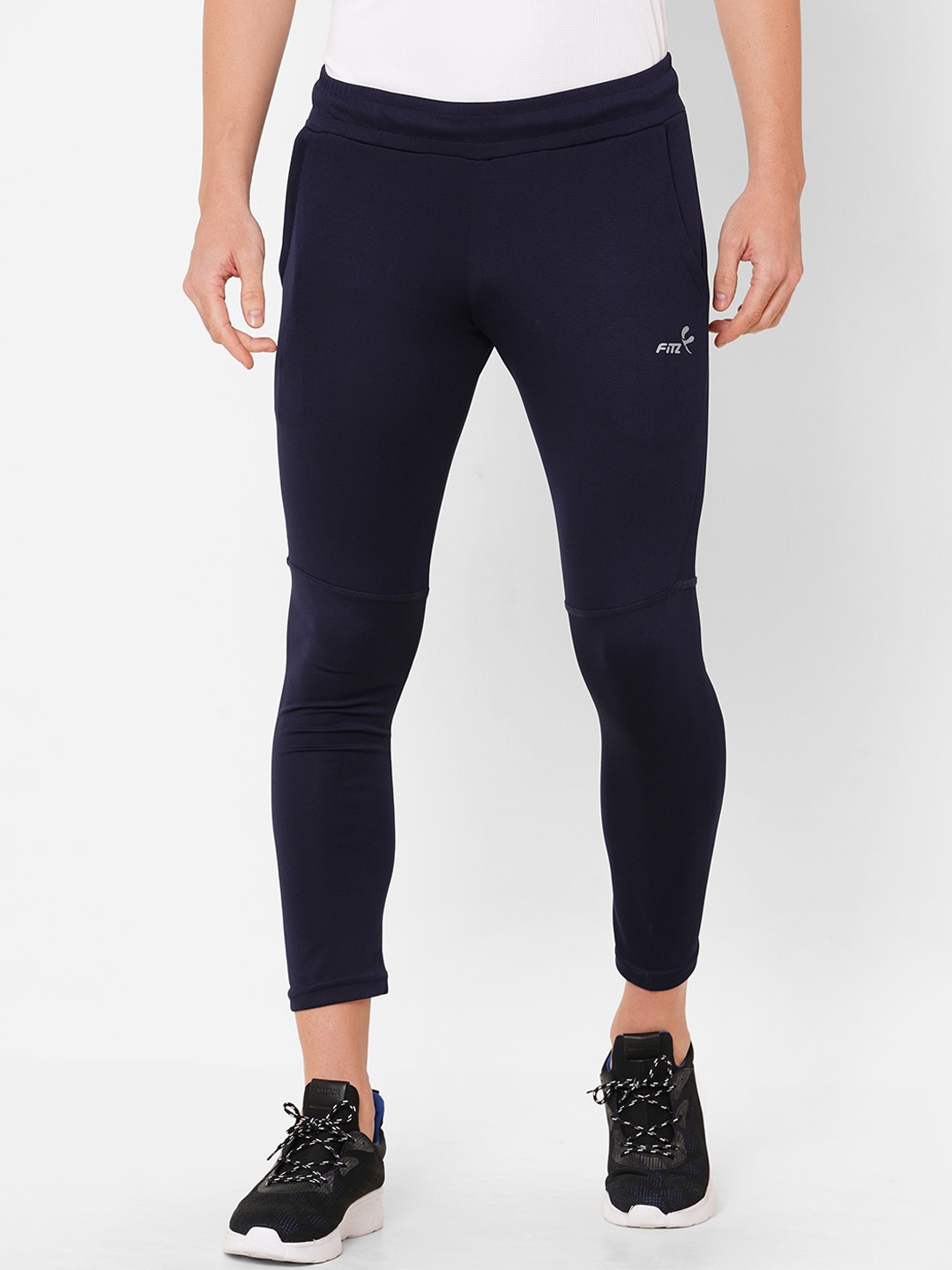 FiTZ Men Navy Blue Solid Track Pants
