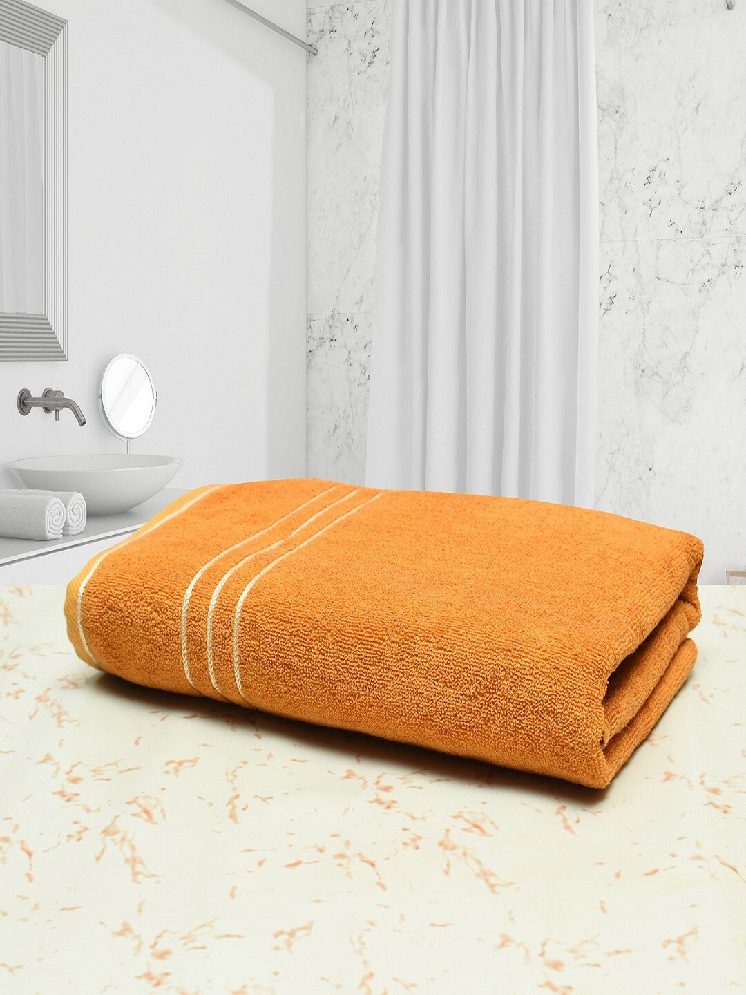 Cotton Bolls Textiles Yellow Solid 400 GSM Cotton Bath Towels