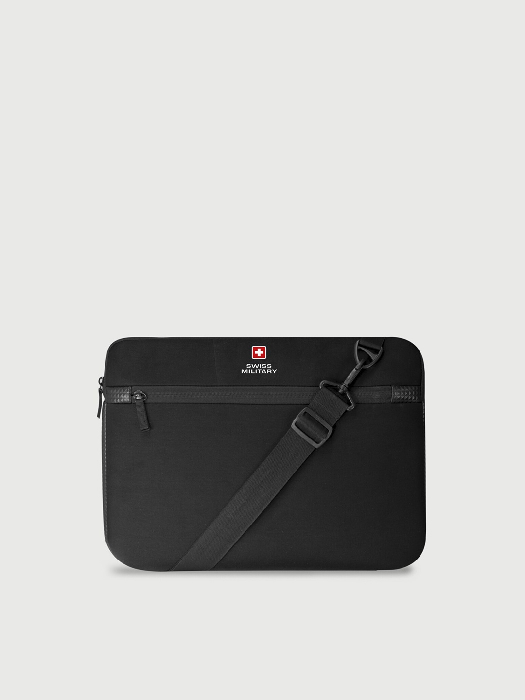 SWISS MILITARY Unisex Black Solid Laptop Sleeve