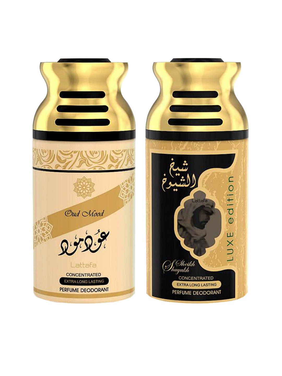 Lattafa Pack of 2 Oud Mood & Sheik Al Shuyukh Luxe Edition Deodorant Body Spray- 250ml, Brown
Lattafa Pack of 2 Oud Mood & Sheik Al Shuyukh Luxe Edition Deodorant Body Spray- 250ml, Brown