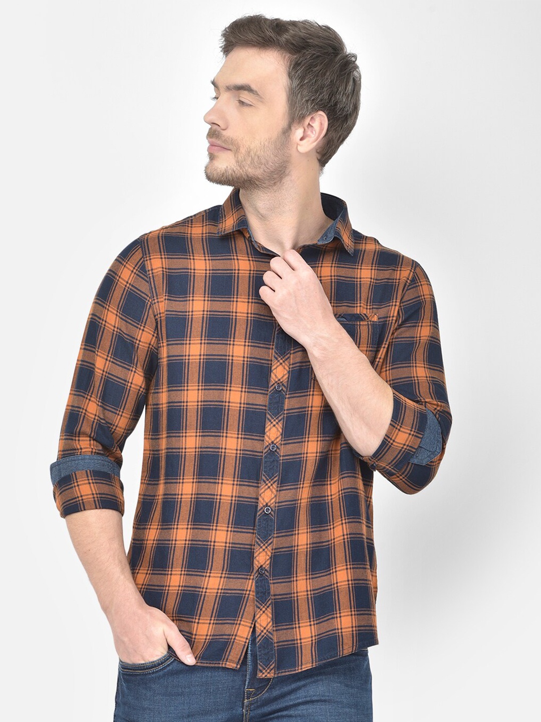Canary London Men Navy Blue & Mustard Yellow Smart Slim Fit Checked Cotton Casual Shirt
Canary London Men Navy Blue & Mustard Yellow Smart Slim Fit Checked Cotton Casual Shirt