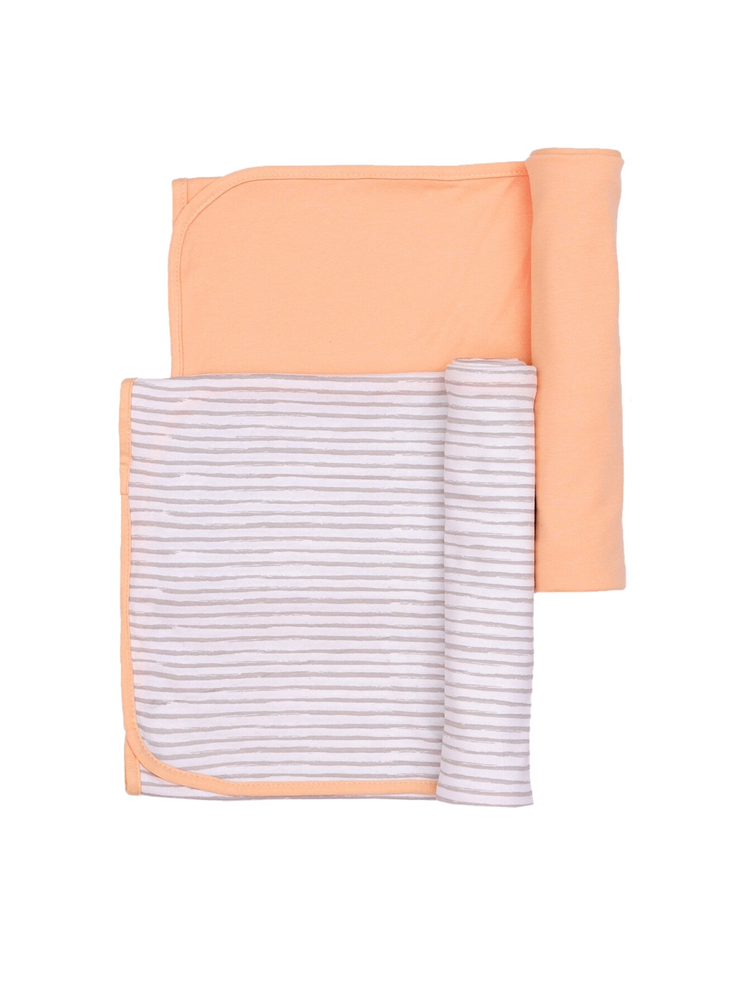 MiArcus Infant Kids Pack Of 2 Peach-Coloured & White Striped Pure Cotton Swaddle Wraps
MiArcus Infant Kids Pack Of 2 Peach-Coloured & White Striped Pure Cotton Swaddle Wraps