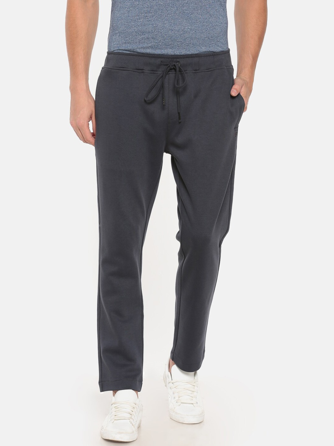 t-base Men Blue Solid Track Pants