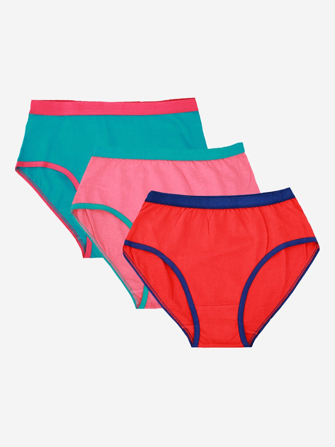 YK Girls Pack of 3 Assorted Basic Cotton Briefs