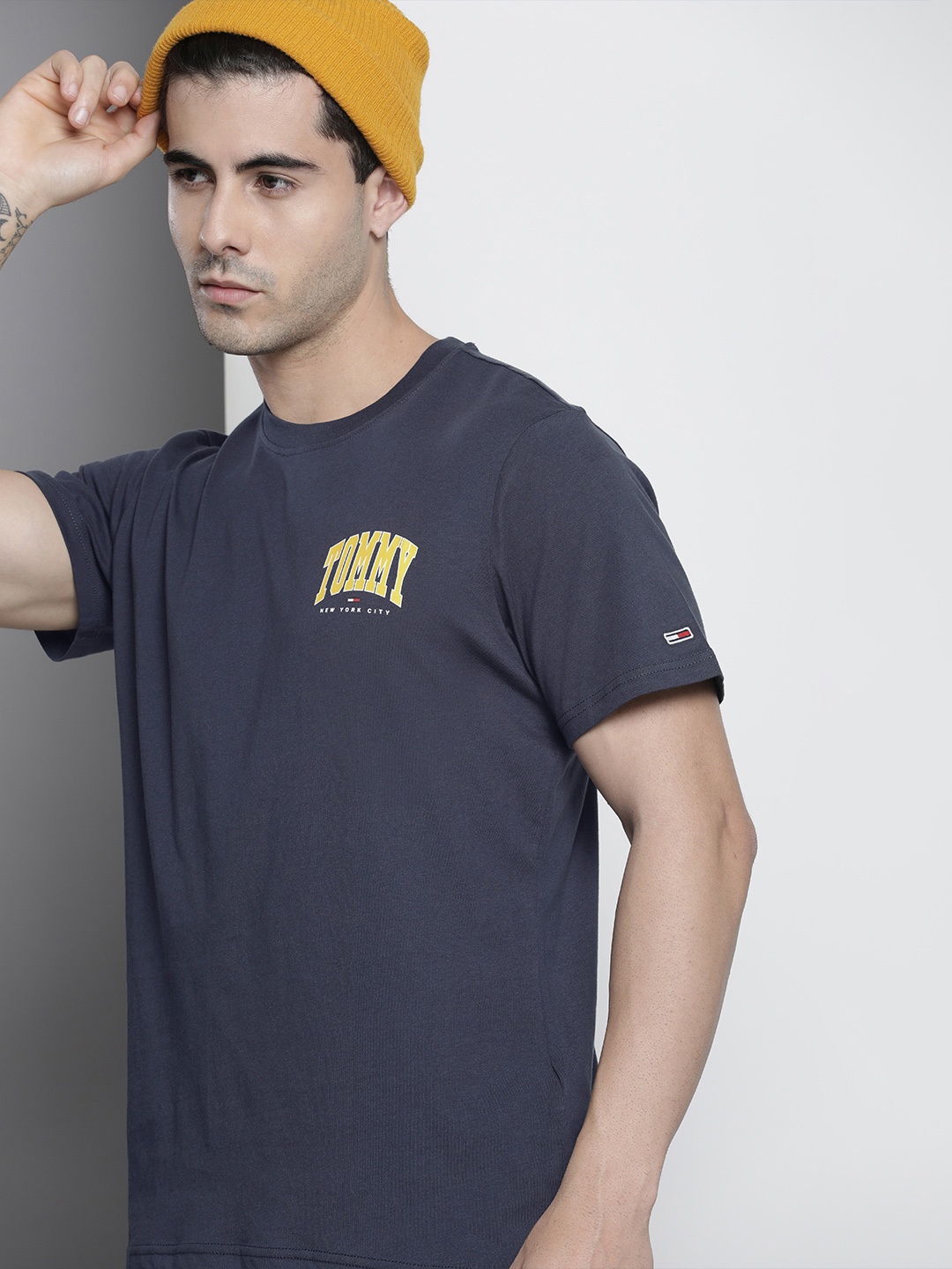 Tommy Hilfiger Men Blue Pure Cotton T-shirt
