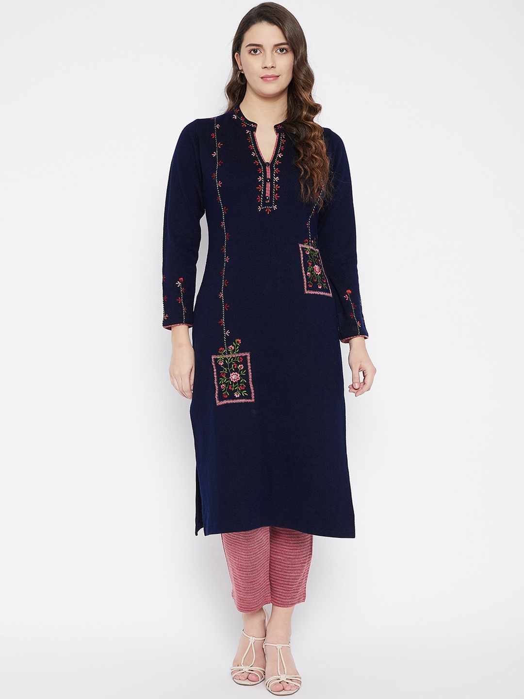 Zigo Women Navy Blue Ethnic Motifs Embroidered Winter Kurta with Trousers
Zigo Women Navy Blue Ethnic Motifs Embroidered Winter Kurta with Trousers