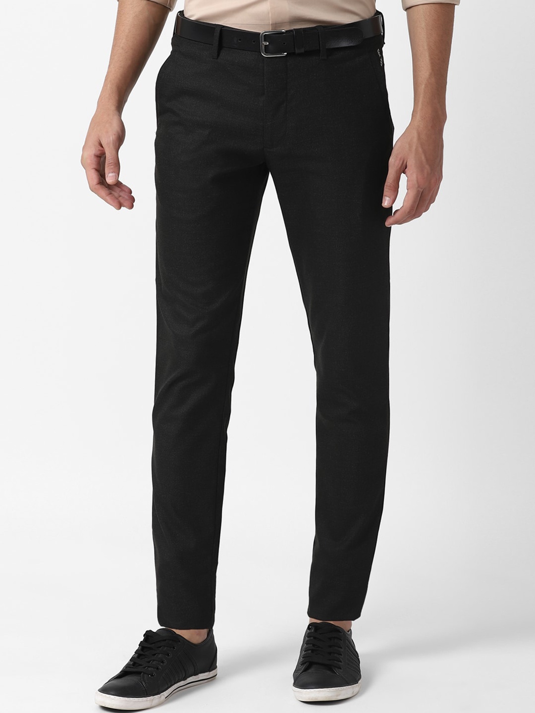 Louis Philippe Sport Men Black Slim Fit Trousers