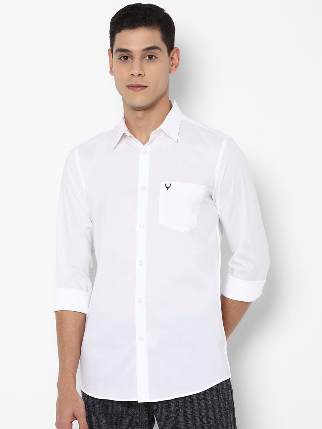 Allen Solly Men White Slim Fit Casual Shirt