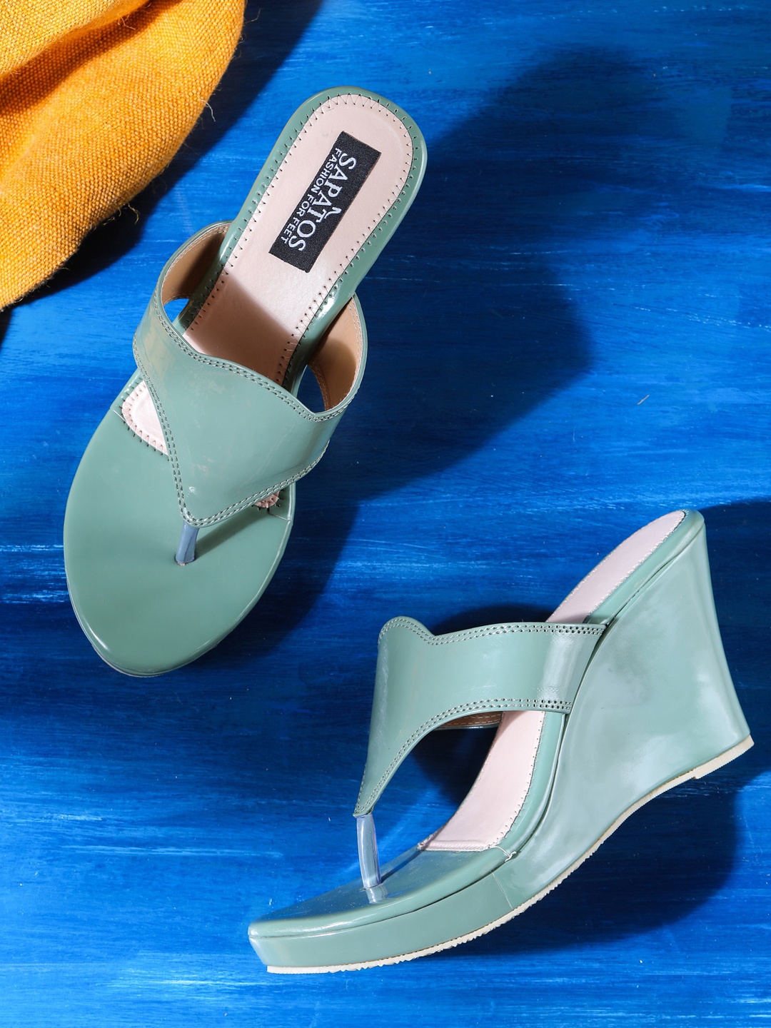 SAPATOS Green Wedge Sandals