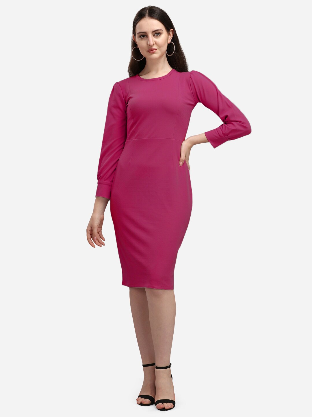 PURVAJA Pink Bodycon Dress