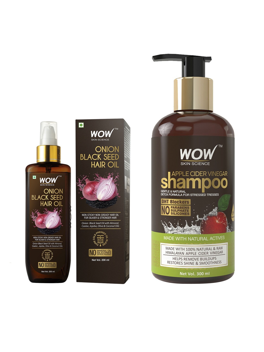 WOW SKIN SCIENCE Set of Onion Black Seed Hair Oil & Apple Cider Vinegar Shampoo, Brown
WOW SKIN SCIENCE Set of Onion Black Seed Hair Oil & Apple Cider Vinegar Shampoo, Brown