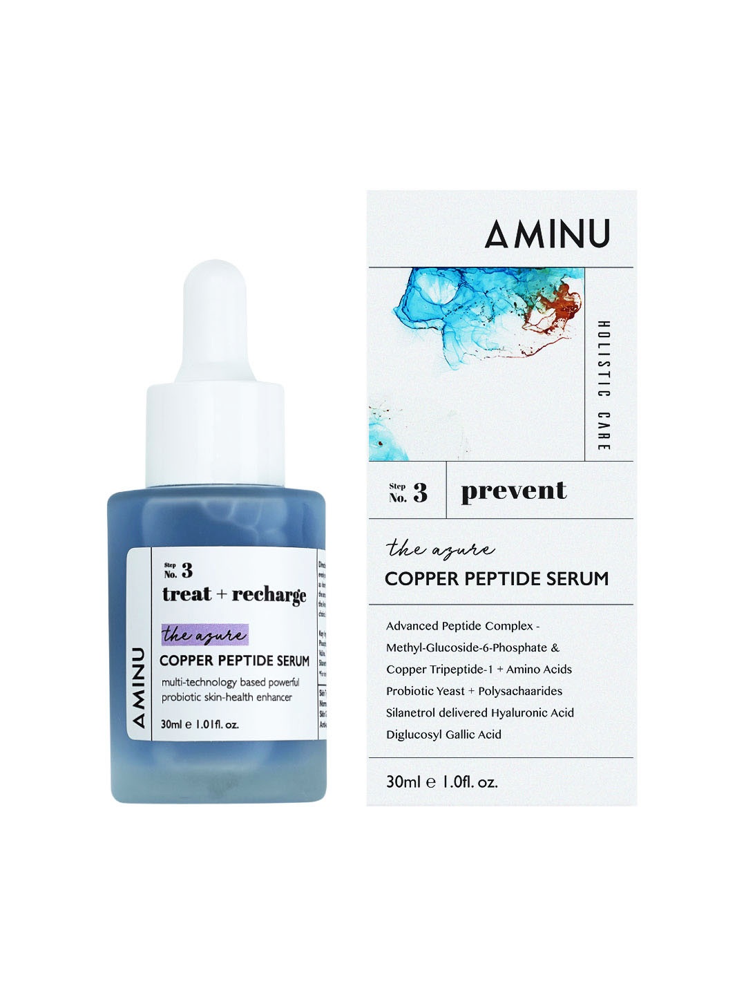 AMINU Multifunctional Copper Peptide Serum, Blue