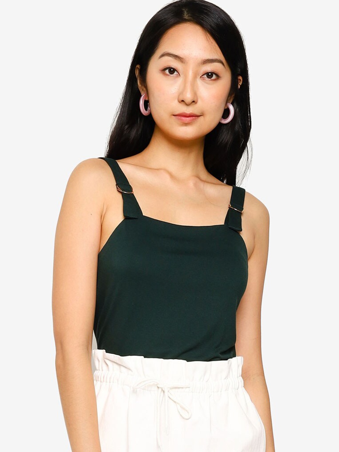 ZALORA BASICS Green Sleeveless Top