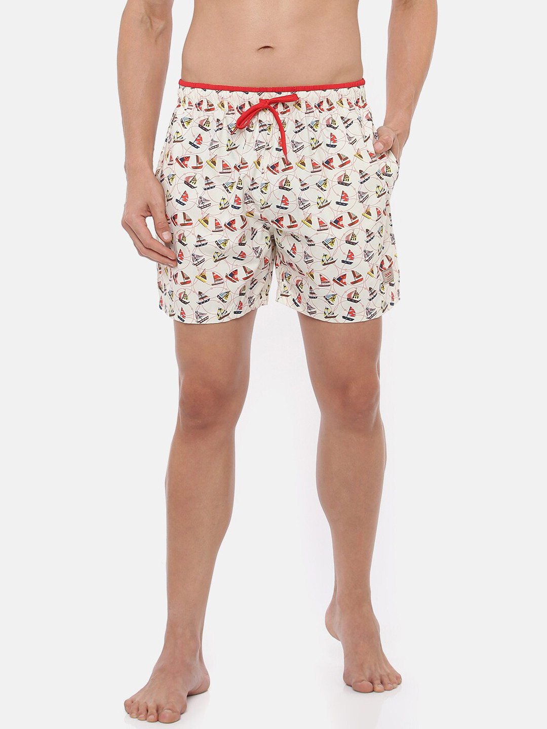 one8 by Virat Kohli Men White & Red Printed Pure Cotton Boxers 1999-BeigeBoat-L 
one8 by Virat Kohli Men White & Red Printed Pure Cotton Boxers 1999-BeigeBoat-L