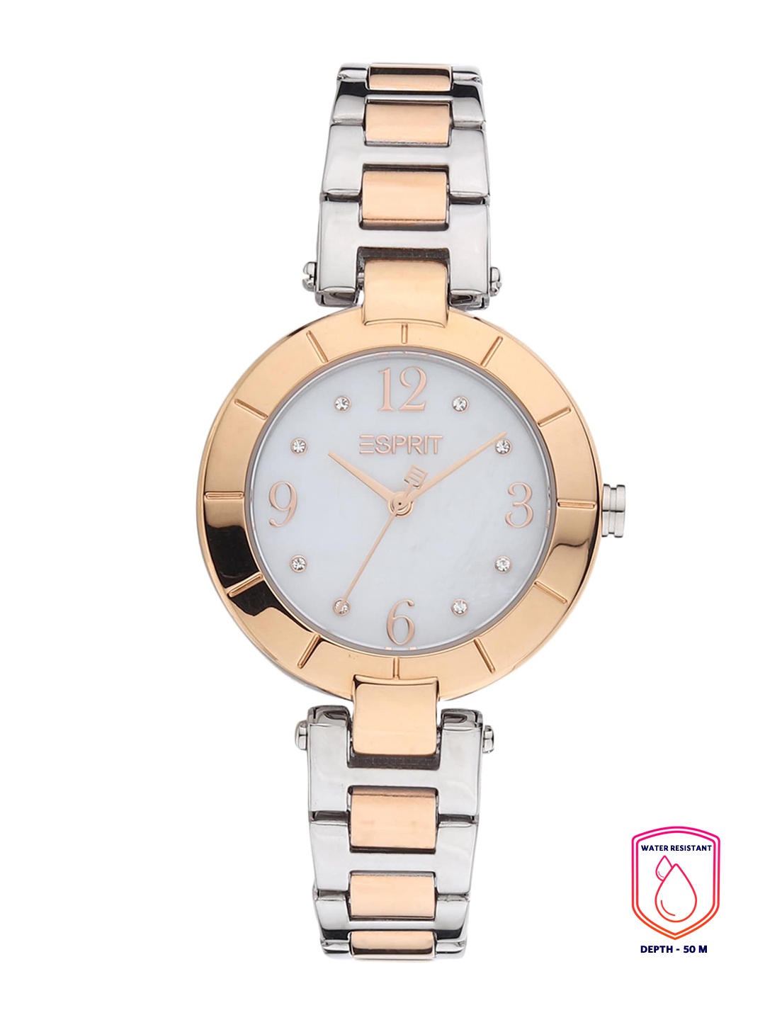 ESPRIT Women White Embellished Dial & Stainless Steel Bracelet Style Straps Analogue Watch ES1L288M0085
ESPRIT Women White Embellished Dial & Stainless Steel Bracelet Style Straps Analogue Watch ES1L288M0085