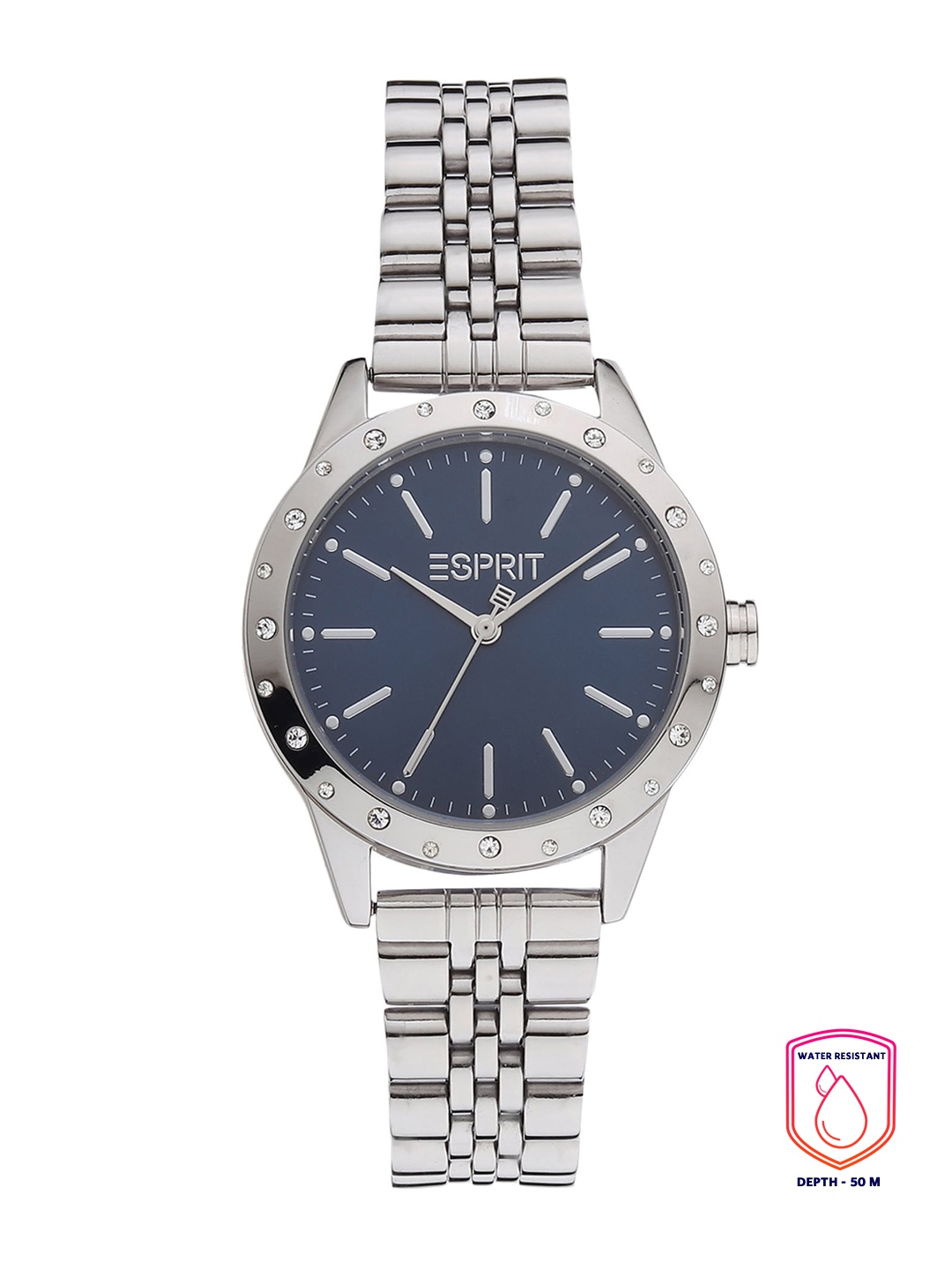 ESPRIT Women Blue Dial & Silver Toned Stainless Steel Bracelet Style Straps Analogue Watch ES1L302M0055
ESPRIT Women Blue Dial & Silver Toned Stainless Steel Bracelet Style Straps Analogue Watch ES1L302M0055