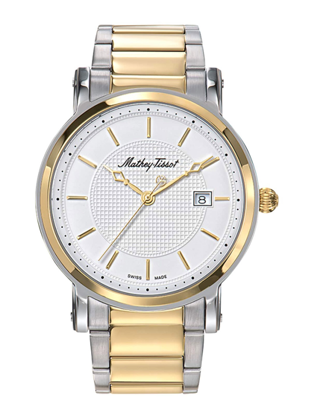 Mathey-Tissot Men White Brass Dial & Multicoloured Stainless Steel Bracelet Style Straps Analogue Watch H611251MBI
Mathey-Tissot Men White Brass Dial & Multicoloured Stainless Steel Bracelet Style Straps Analogue Watch H611251MBI